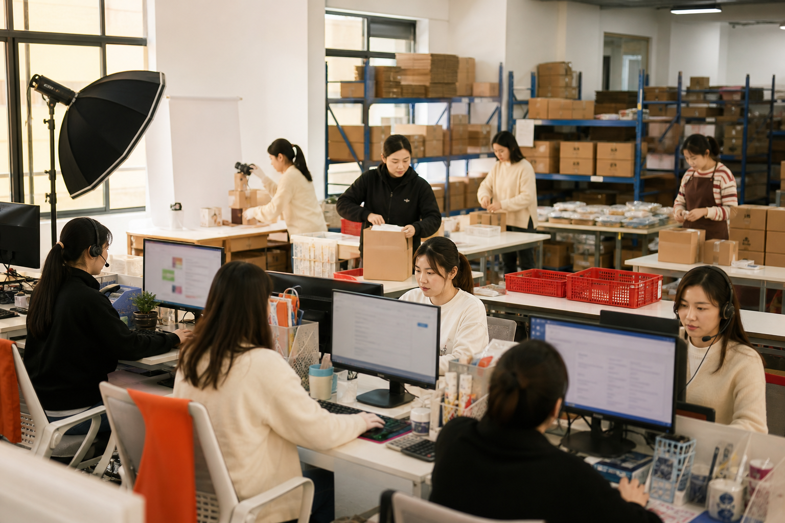 在线客服、订单处理和仓储协同工作场景
